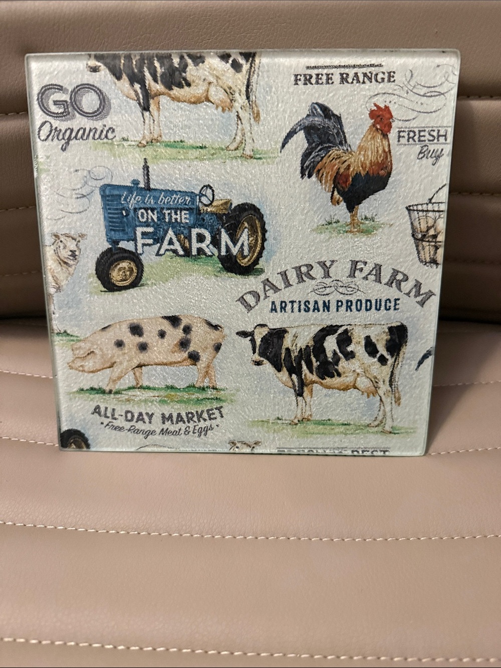 Cutting Board Farmhouse Dairy Farm Decorative Wall Art - Multi-Color